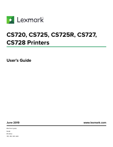 Handleiding Lexmark CS727de Printer