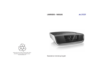 Vadovas Philips AJ3121/12 Radijo laikrodis su žadintuvu
