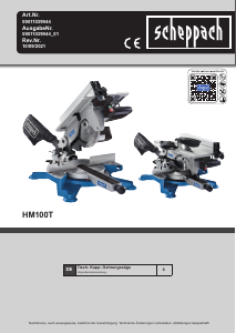 Bedienungsanleitung Scheppach HM100T Gehrungssäge