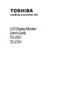 Handleiding Toshiba TD-Z701 LCD monitor