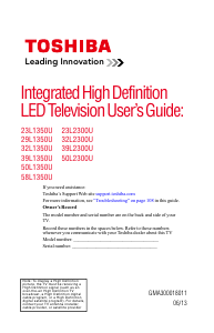 Manual Toshiba 29L1350U LED Television