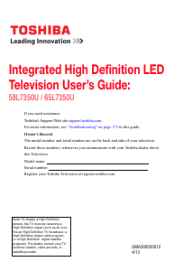 Handleiding Toshiba 58L7350U LED televisie