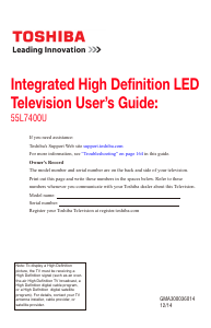 Handleiding Toshiba 55L7400U LED televisie