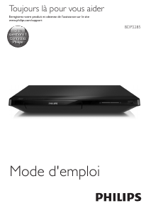 Mode d’emploi Philips BDP2285 Lecteur de blu-ray