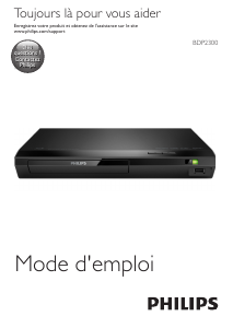 Mode d’emploi Philips BDP2300 Lecteur de blu-ray