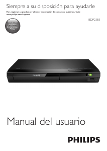 Manual de uso Philips BDP2385 Reproductor de blu-ray