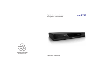 Rokasgrāmata Philips BDP2500 Blu-ray atskaņotājs