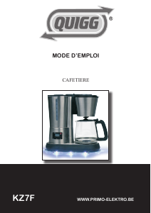 Mode d’emploi Quigg KZ7F Cafetière