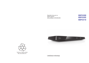 Rokasgrāmata Philips BDP3305 Blu-ray atskaņotājs