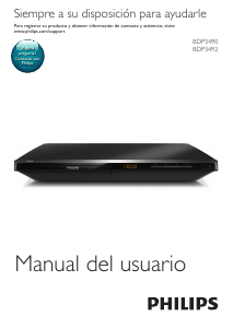 Manual de uso Philips BDP3490 Reproductor de blu-ray