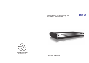 Rokasgrāmata Philips BDP5180 Blu-ray atskaņotājs