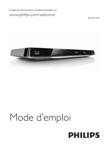 Mode d’emploi Philips BDP6100 Lecteur de blu-ray