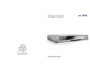 Rokasgrāmata Philips BDP7500BL Blu-ray atskaņotājs