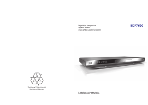 Rokasgrāmata Philips BDP7600 Blu-ray atskaņotājs