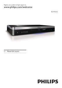 Manual de uso Philips BDP8000 Reproductor de blu-ray