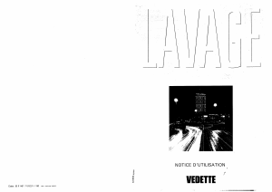 Mode d’emploi Vedette 502TB Lave-linge