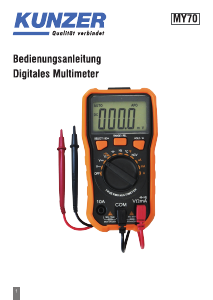 Bedienungsanleitung Kunzer MY70 Multimeter