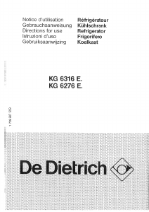 Manual de uso De Dietrich KG6276E5 Frigorífico combinado