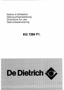 Handleiding De Dietrich KG7284F13 Koel-vries combinatie