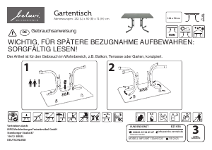 Bedienungsanleitung Belavi MFG BKT 132x90 D23 Gartentisch