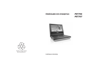 Rokasgrāmata Philips PET706 DVD atskaņotājs