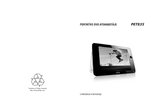 Rokasgrāmata Philips PET835 DVD atskaņotājs