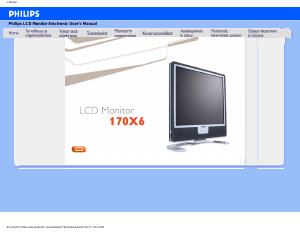 Käyttöohje Philips 170X6FB Nestekidenäyttö