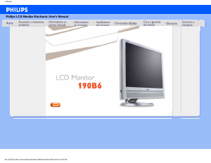 Manuale Philips 190B6CG Monitor LCD