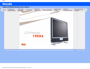 Käyttöohje Philips 190X6FB Nestekidenäyttö