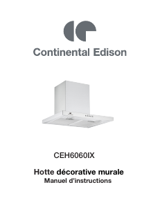 Manual Continental Edison CEH6060IX Cooker Hood