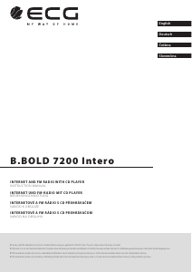Bedienungsanleitung ECG B.BOLD 7200 Intero Radio