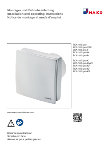 Bedienungsanleitung Maico ECA 100 ipro VZC Ventilator