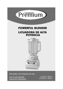 Manual de uso Premium PB324 Batidora