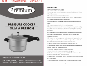 Manual Premium PPC1047 Pressure Cooker