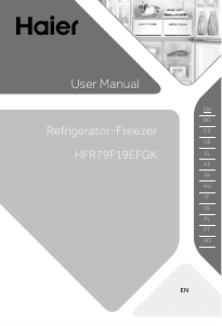 Manuale Haier HFR79F19EFGK(UK) Frigorifero-congelatore