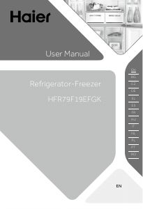 Наръчник Haier HFR79F19EFGK(UK) Хладилник-фризер