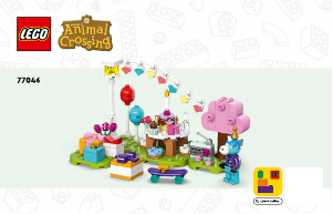 Manual Lego set 77046 Animal Crossing Julians birthday party