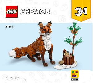 Manuale Lego set 31154 Creator Animali della foresta: Volpe rossa