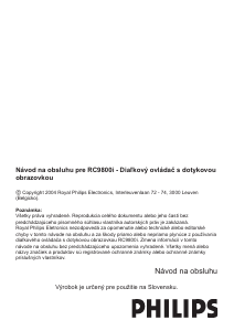 Návod Philips RC9800i Diaľkový ovládač