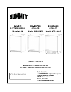 Manual Summit ALBV2466PNR Refrigerator