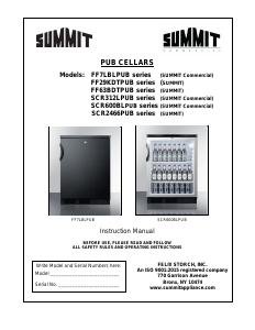 Handleiding Summit FF7LBLKBIPUBSSTB Koelkast