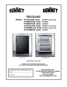 Manual Summit SCR600BGLBIDTPUBADA Refrigerator