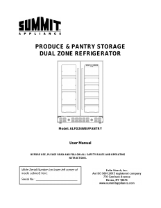 Handleiding Summit ALFD24WBVPANTRY Koelkast