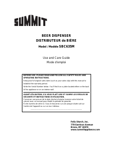 Manual Summit SBC635MDPLTWIN Tap System