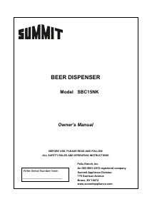 Handleiding Summit SBC15BEER Tapsysteem