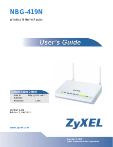 Handleiding ZyXEL NBG-419N Router
