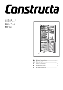 Mode d’emploi Constructa CK587VF30 Réfrigérateur combiné