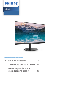 Návod Philips 242S9JML S Line LED monitor