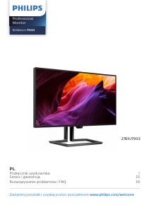 Instrukcja Philips 27B1U7903 Brilliance Monitor LED