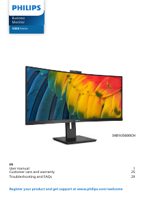 Manual Philips 34B1U5600CH LED Monitor